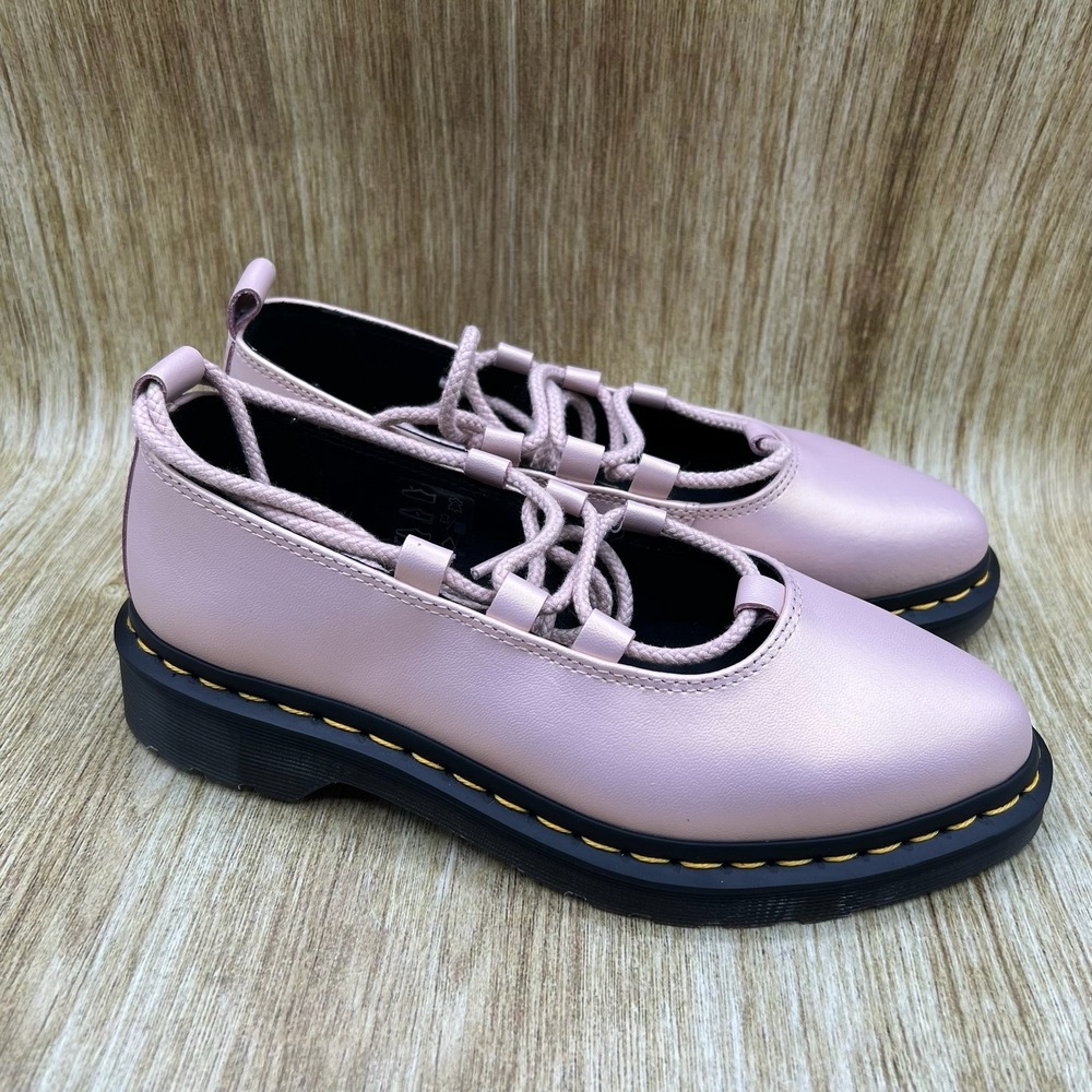 Dr.‎ Martens Elphie II Women's Size 11 Iridescent Powder Pink Leather Flat Shoes